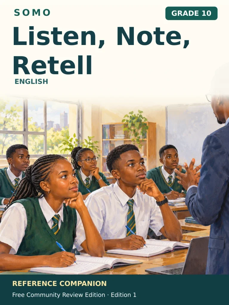 Listen, Note, Retell — Grade 10 English Reference Companion